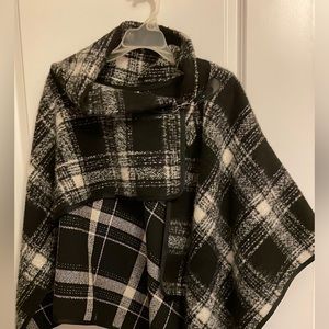 Plaid poncho